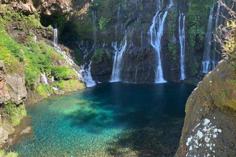 Grand Galet Waterfall in Langevin near La Belle du Sud on Réunion Island